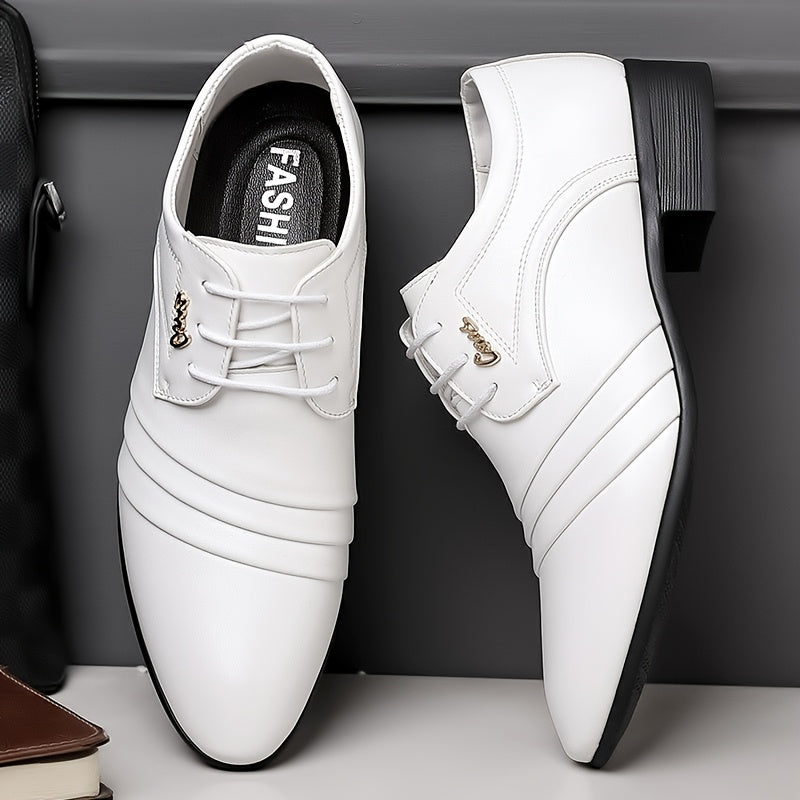 Men's Wedding Dress Loafers, Pointed-Toe White