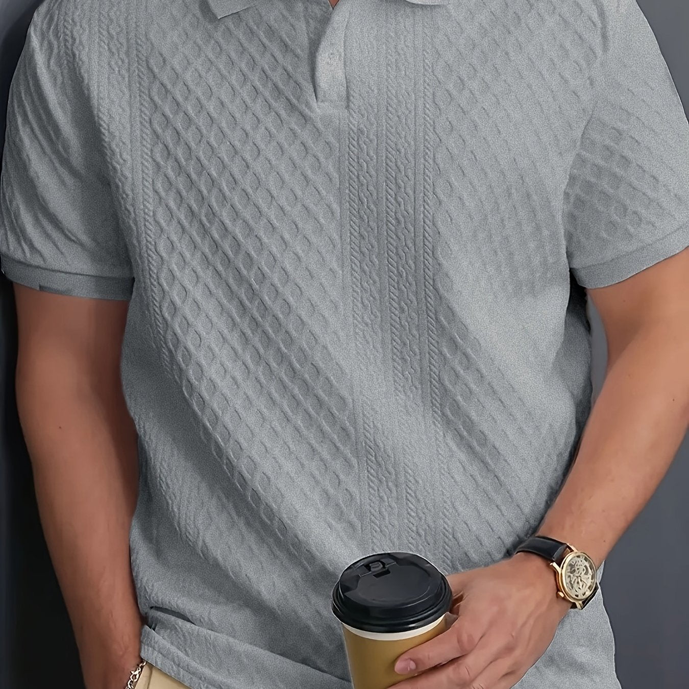 Men's Polo Shirt, Knit Collar, Business Casual