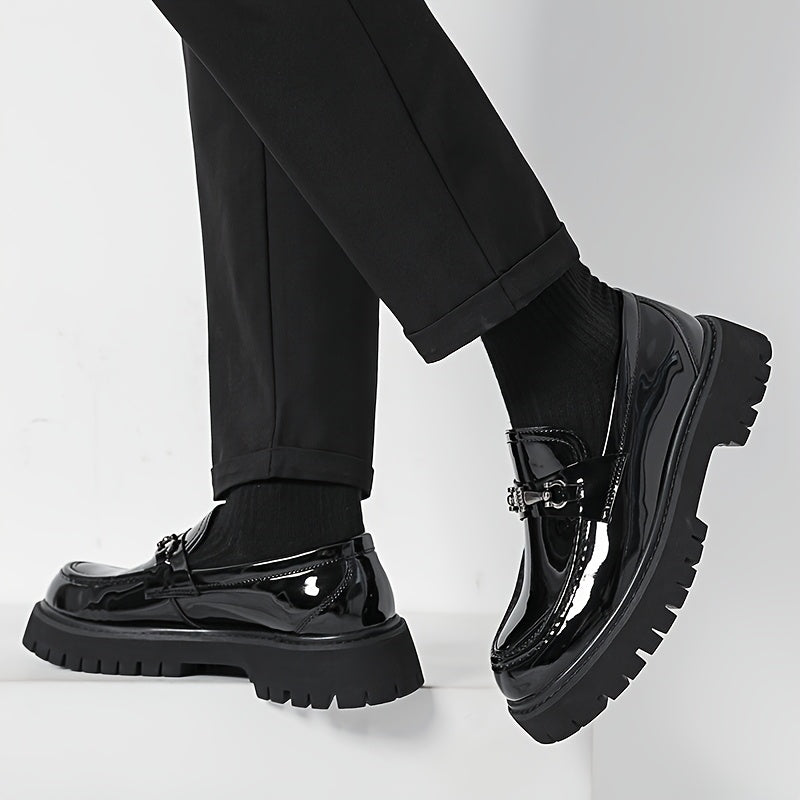 Men's Chunky-Sole Dress Loafers, Height-Increasing