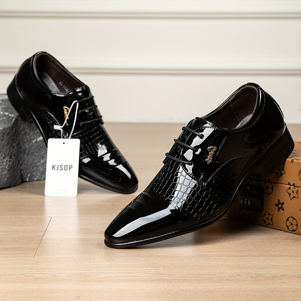 Men's Lace-Up Pointed-Toe Dress Loafers, British Style