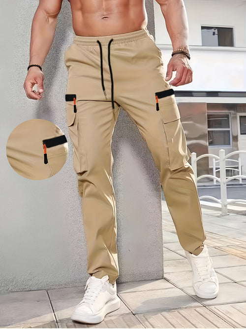 Men's Cargo Pants, Straight-Leg, Loose Multi-Pocket