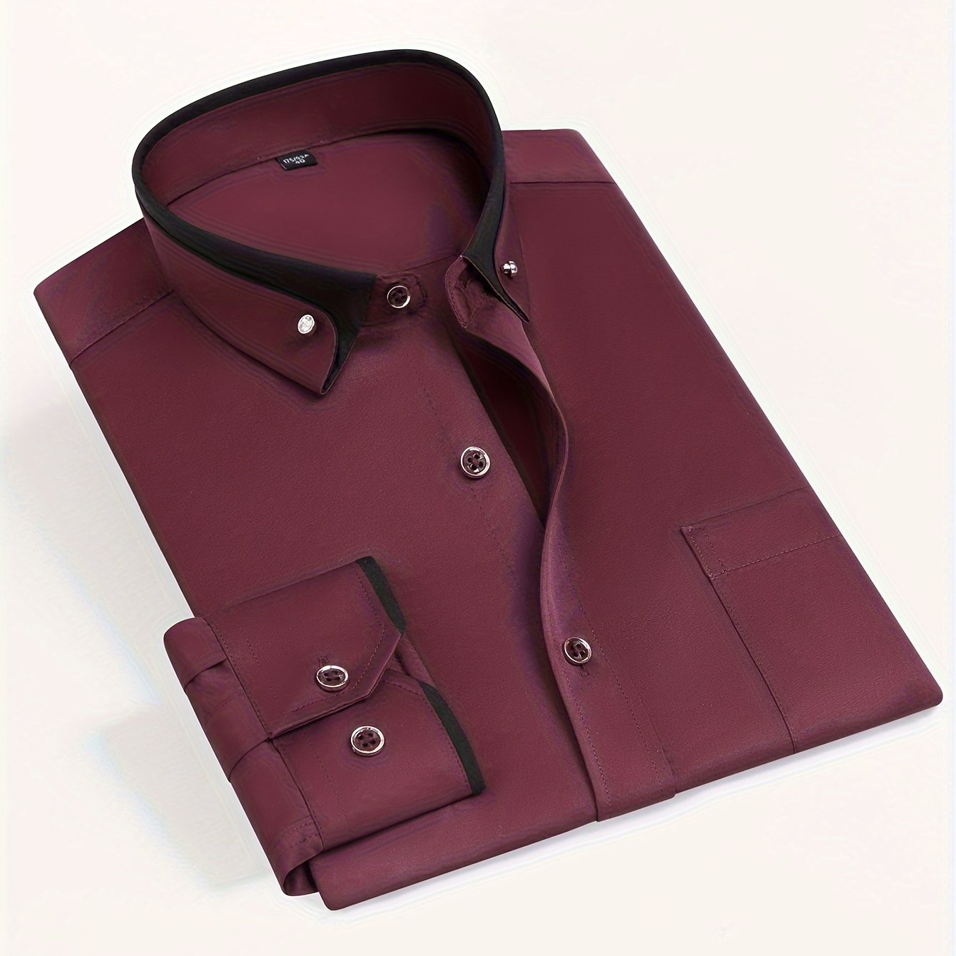 Men's Long-Sleeve Shirt, Color-Block, Stretch Dress