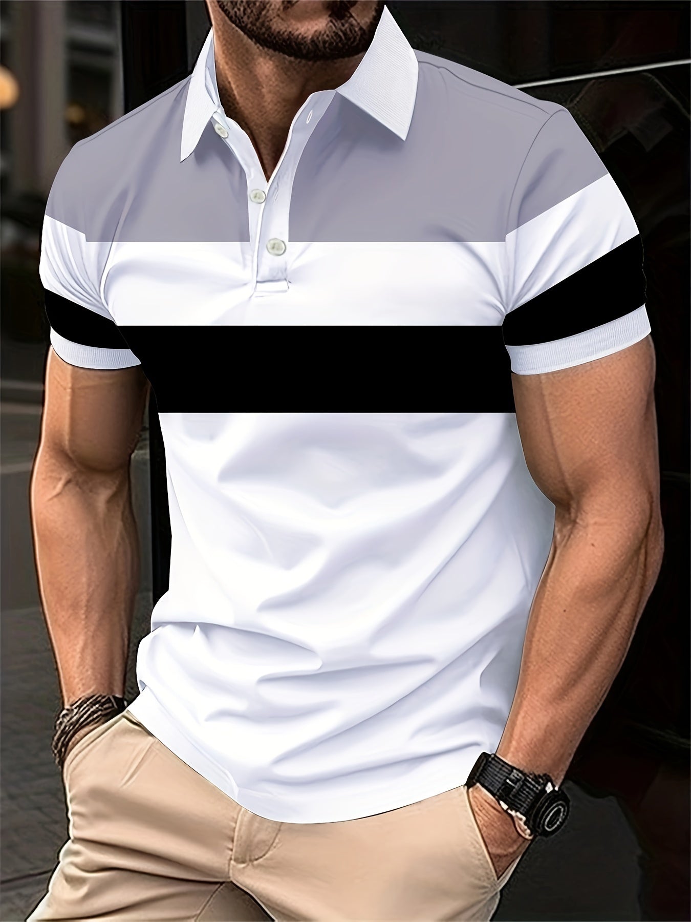 Men's Polo Shirt, Stand-Up Collar, Breathable