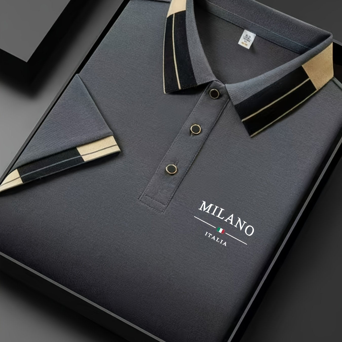 Men's Polo Shirt, Milano Print, Breathable Casual