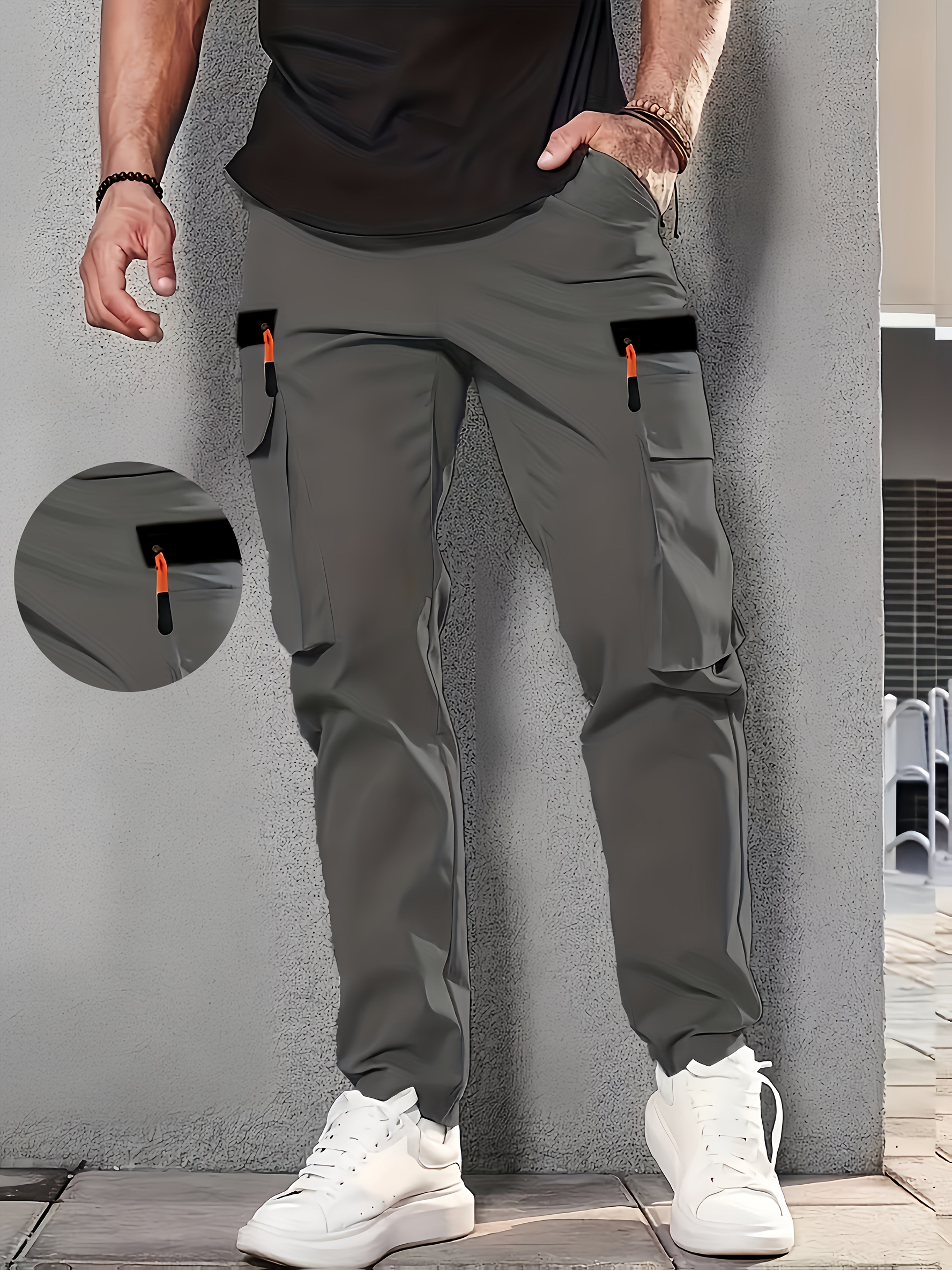 Men's Cargo Pants, Straight-Leg, Loose Multi-Pocket