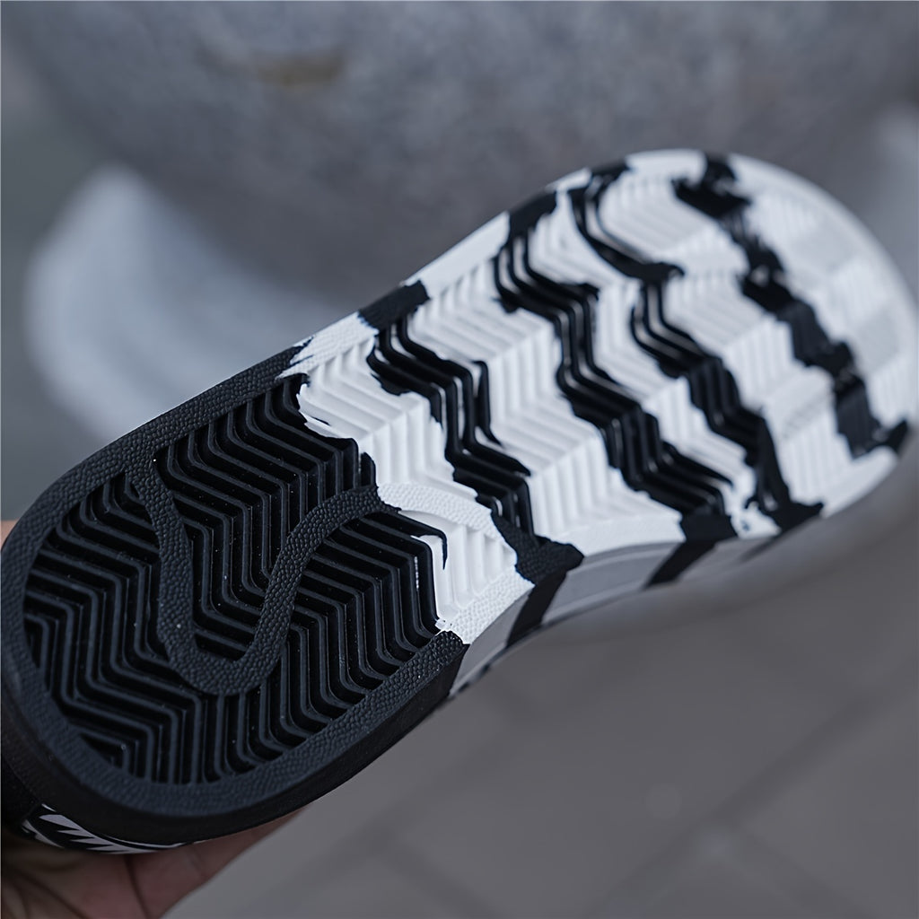 Men's Low-Top Skate Shoes, Geometric Print