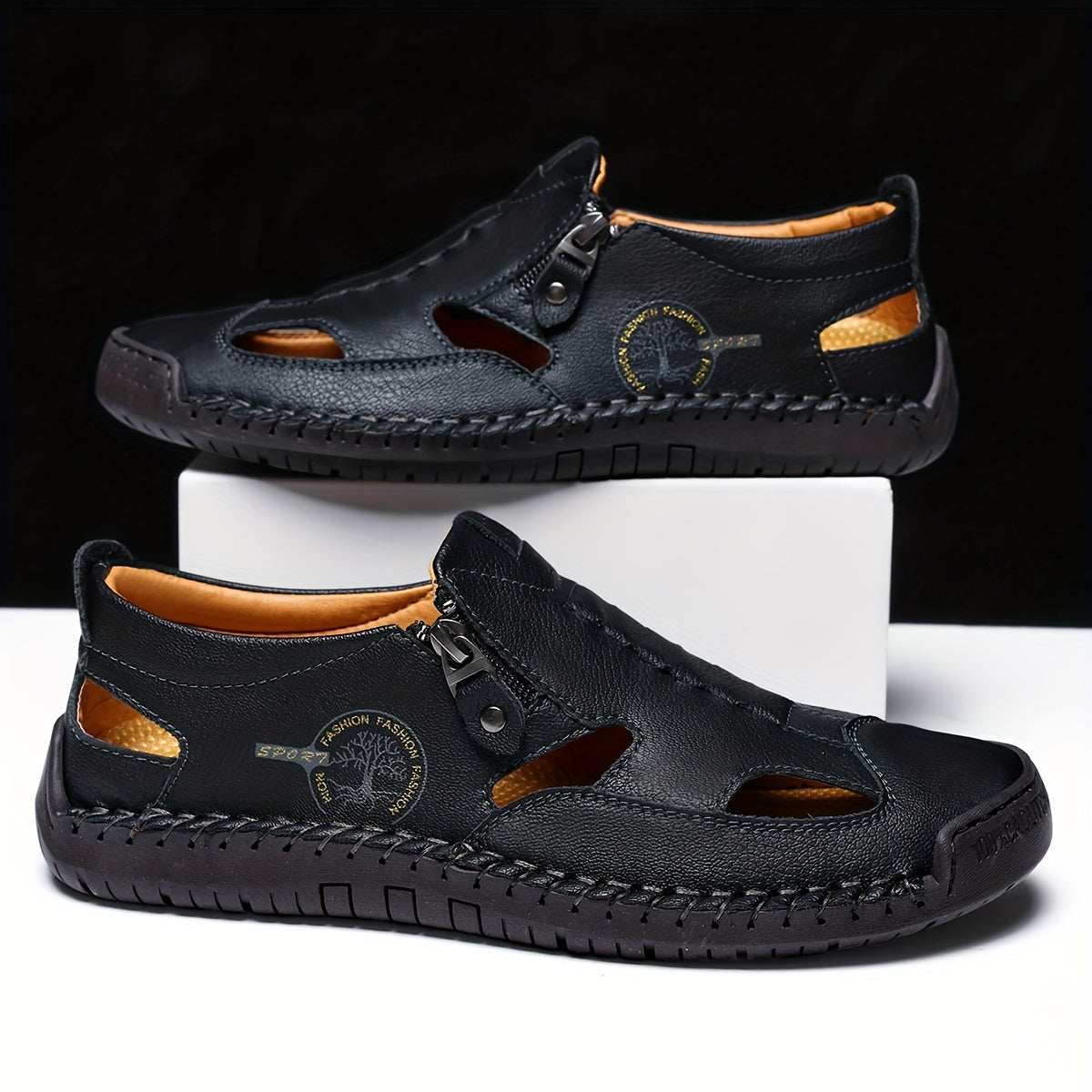 Men's Hand-Stitched Sandals, Non-Slip Outdoor