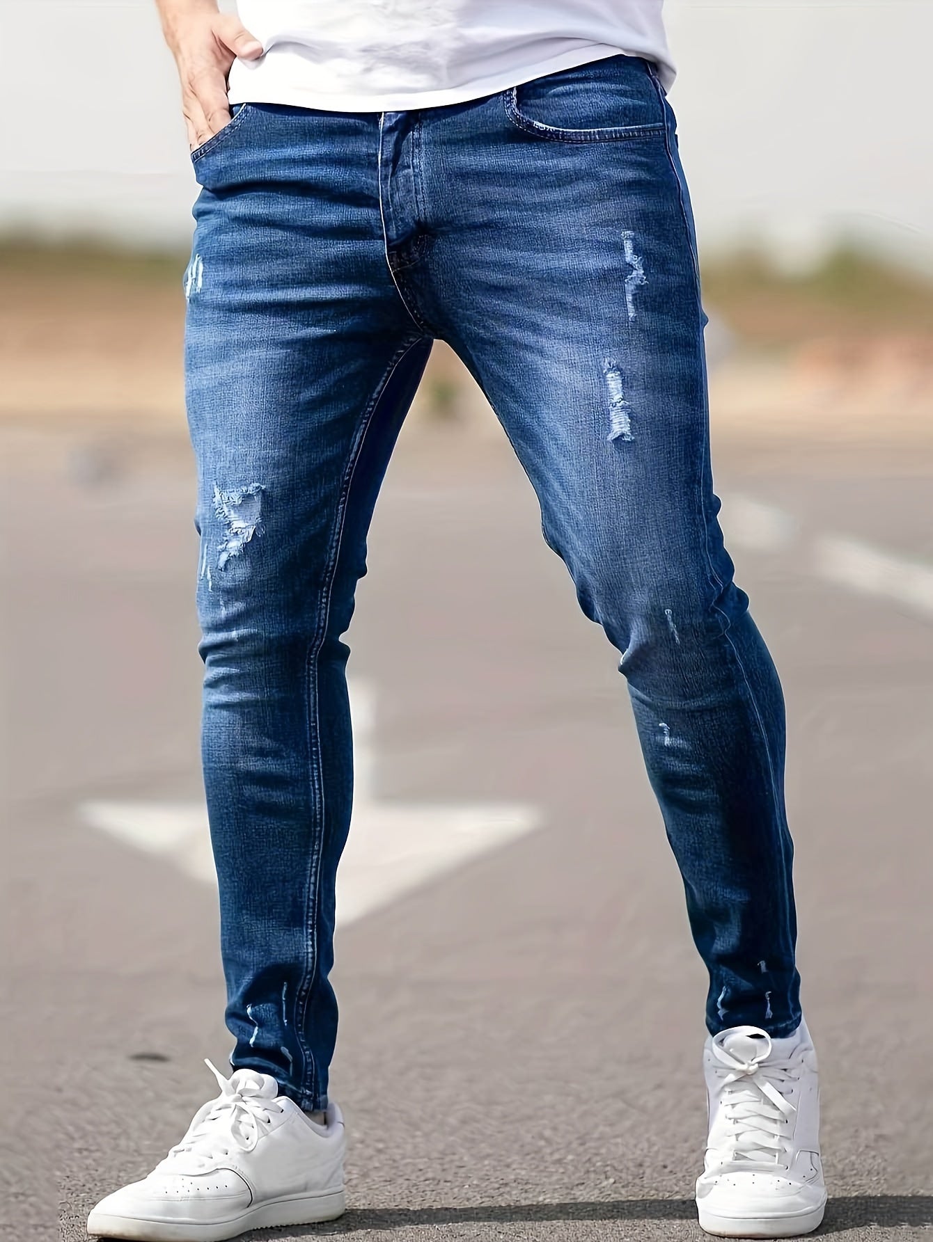 Men's Jeans, Tapered, Slim Distressed