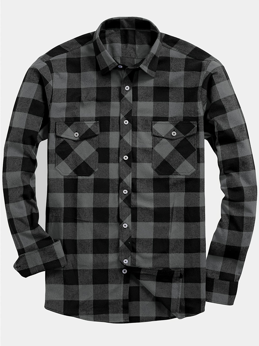 Men's Flannel Plaid Shirt, Long-Sleeve Casual