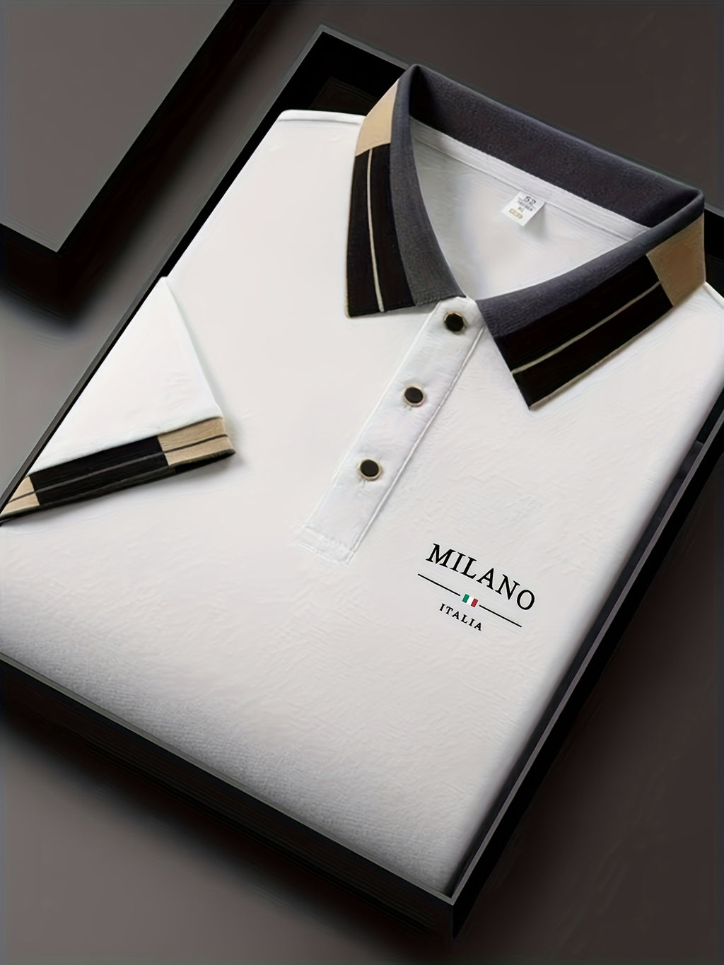 Men's Polo Shirt, Milano Print, Breathable Casual