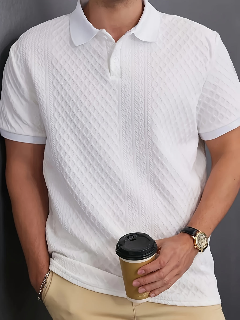Men's Polo Shirt, Knit Collar, Business Casual