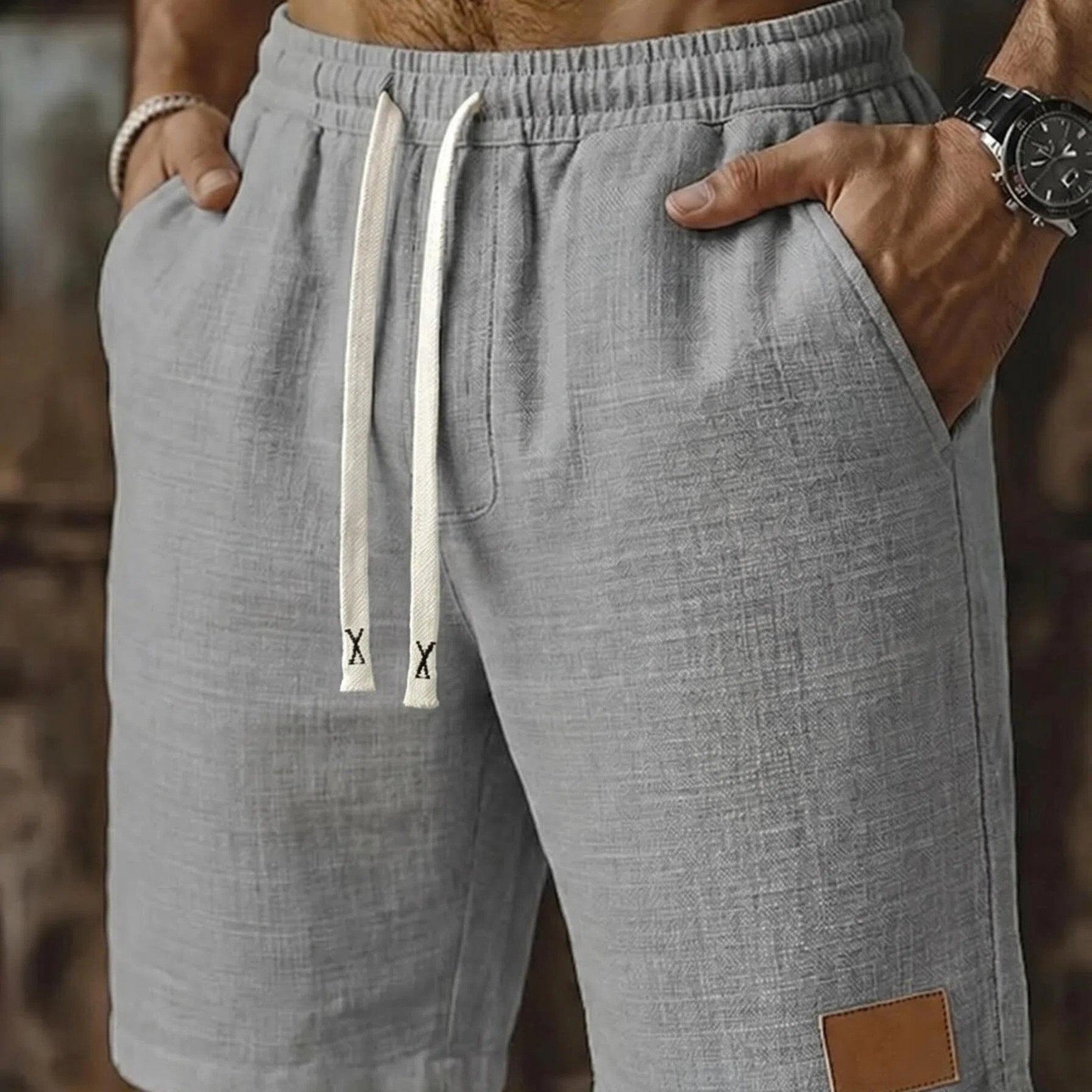 Men's Summer Shorts, Drawstring, Casual with Pockets