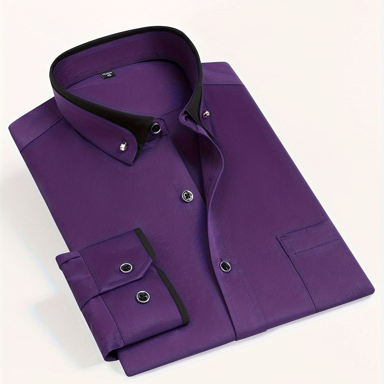 Men's Long-Sleeve Shirt, Color-Block, Stretch Dress