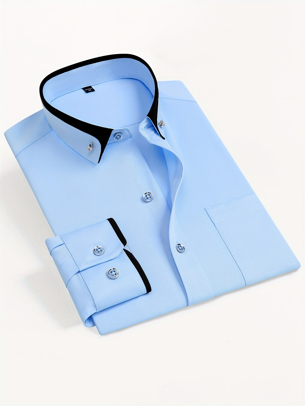 Men's Long-Sleeve Shirt, Color-Block, Stretch Dress