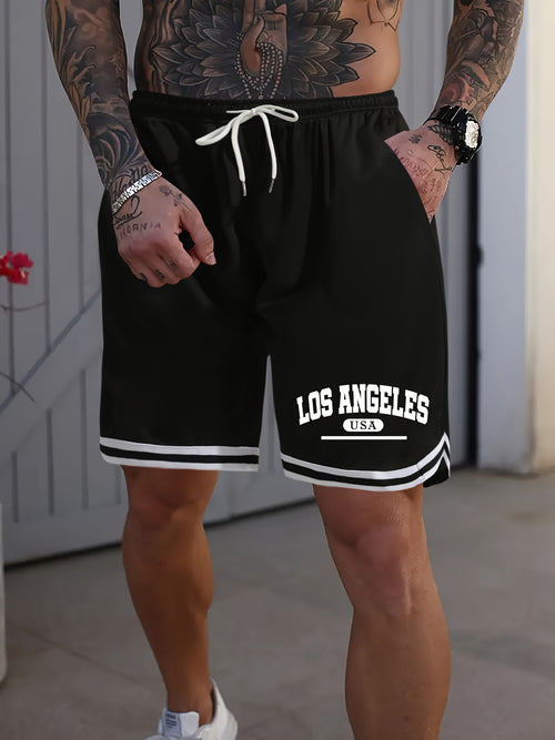 Men's Basketball Shorts, Printed, Lightweight Breathable Drawstring