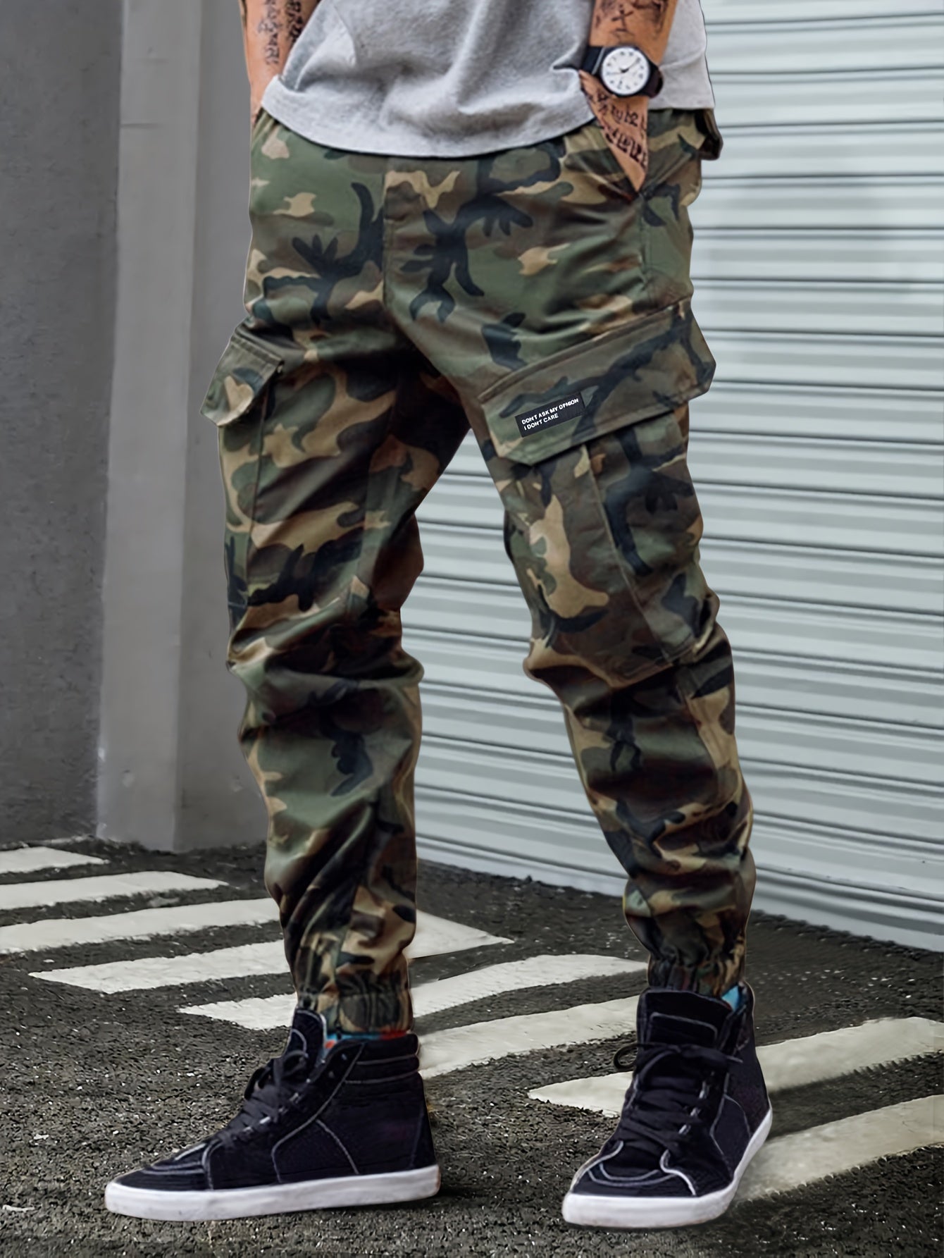 Men's Camo Cargo Pants, Comfort Fit, Drawstring