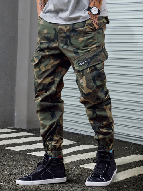 Men's Camo Cargo Pants, Comfort Fit, Drawstring
