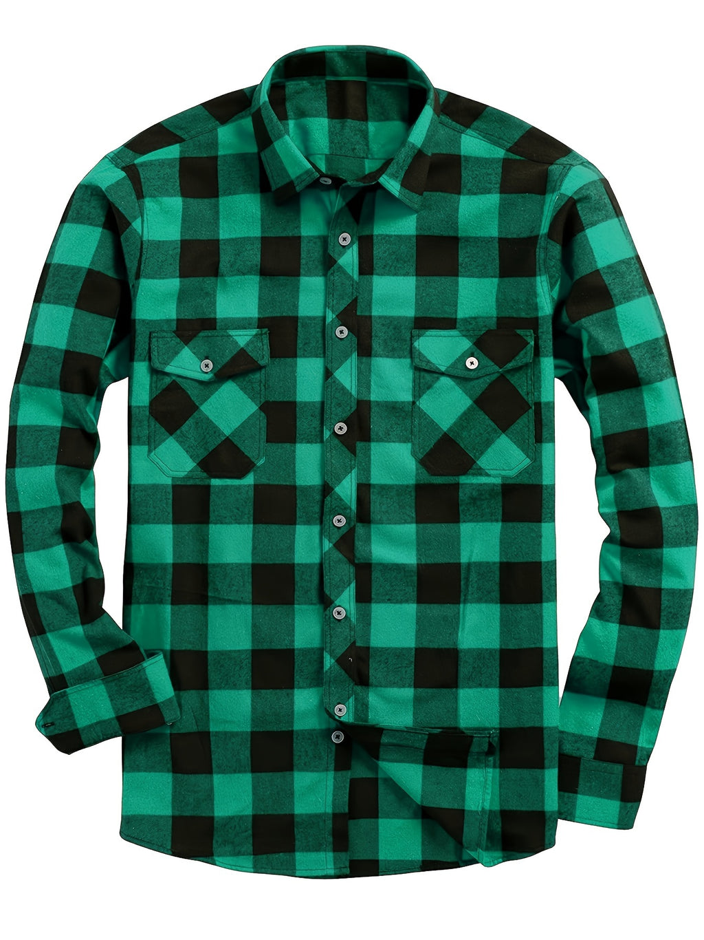 Men's Flannel Plaid Shirt, Long-Sleeve Casual