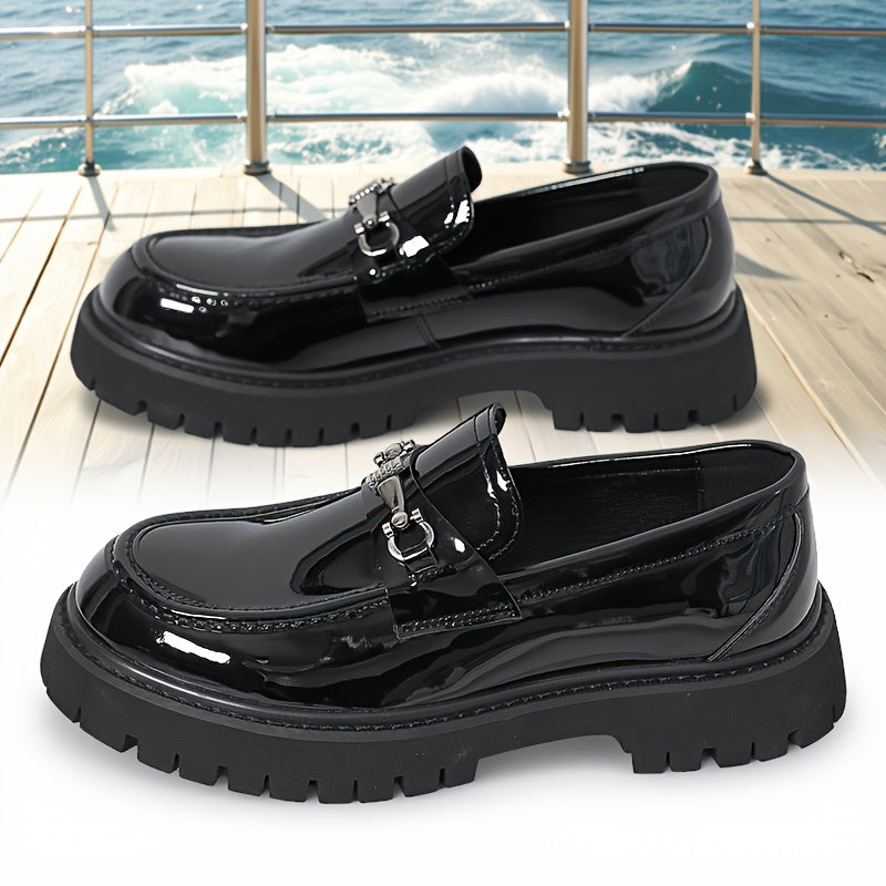 Men's Chunky-Sole Dress Loafers, Height-Increasing