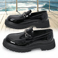 Men's Chunky-Sole Dress Loafers, Height-Increasing