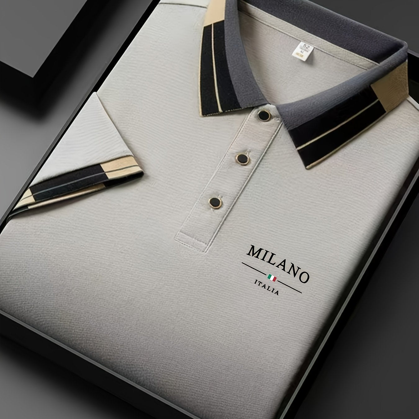 Men's Polo Shirt, Milano Print, Breathable Casual