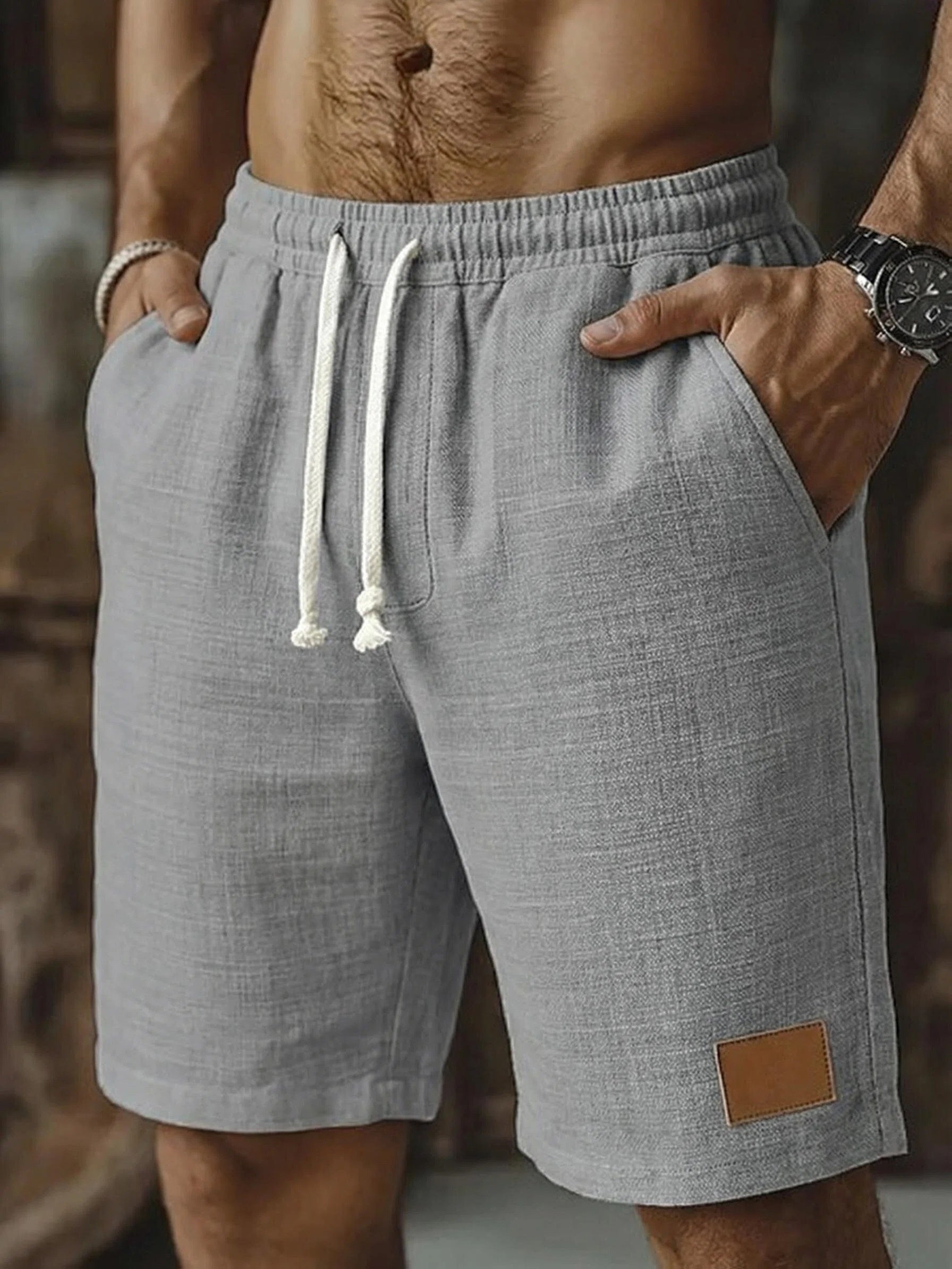 Men's Summer Shorts, Drawstring, Casual with Pockets