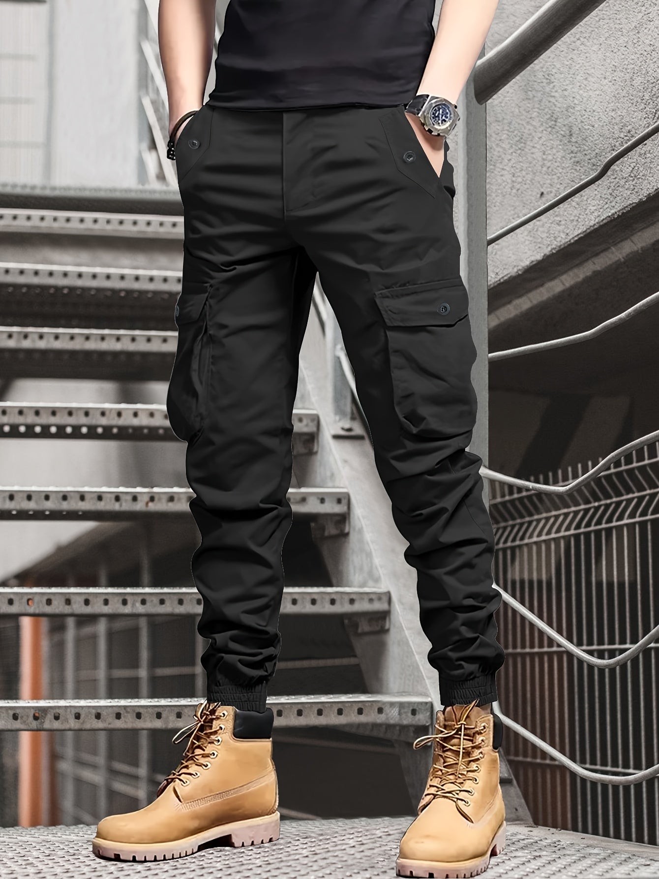 Men's Casual Ankle Pants, Drawstring, Tapered Lightweight