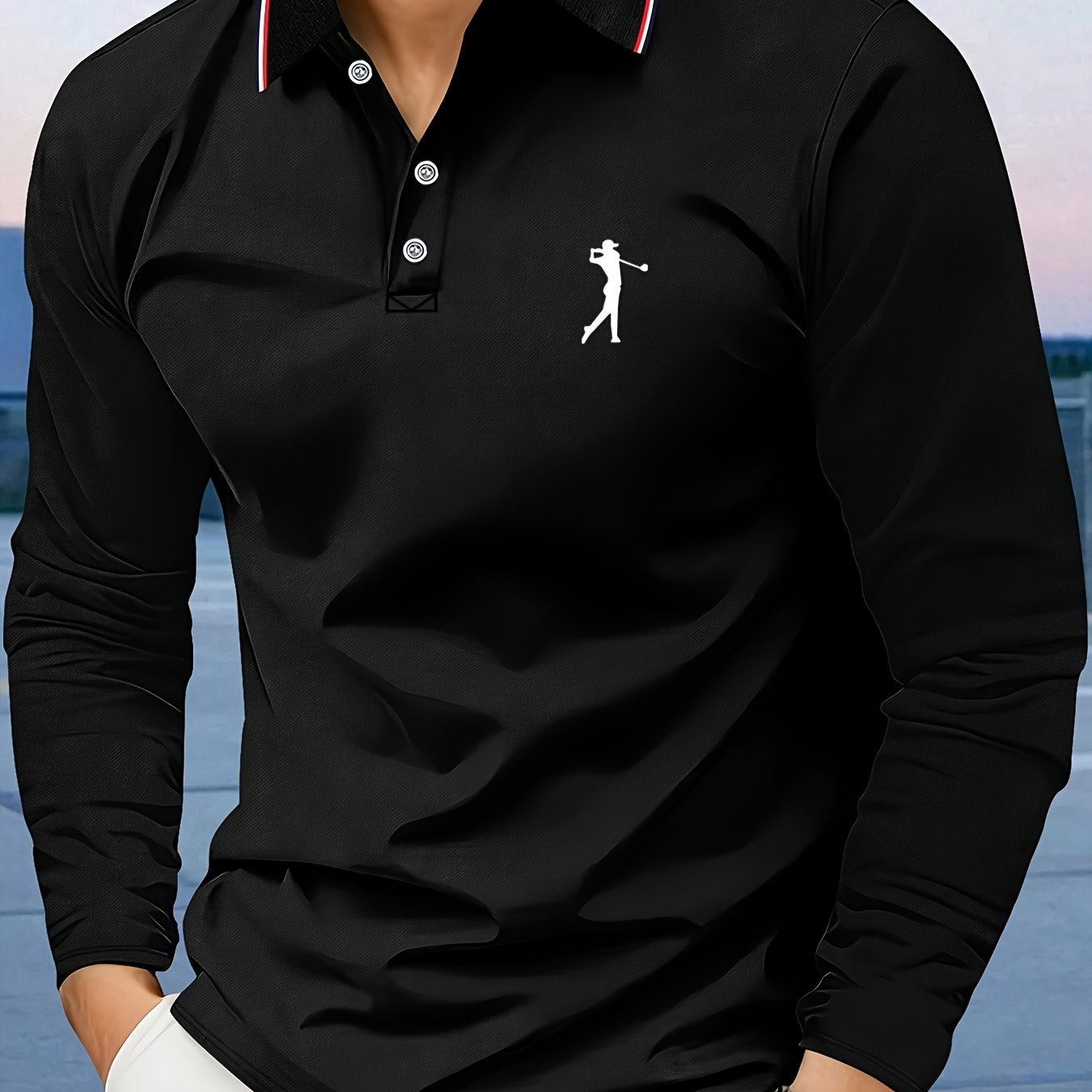 Men's Long-Sleeve Shirt, Printed, Collared Breathable