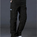 Men's Cargo Trousers, Multi-Pocket, Straight-Leg Drawstring