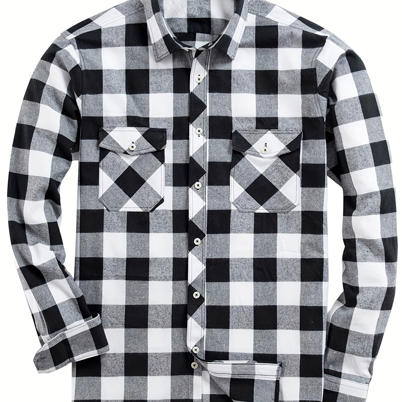 Men's Flannel Plaid Shirt, Long-Sleeve Casual