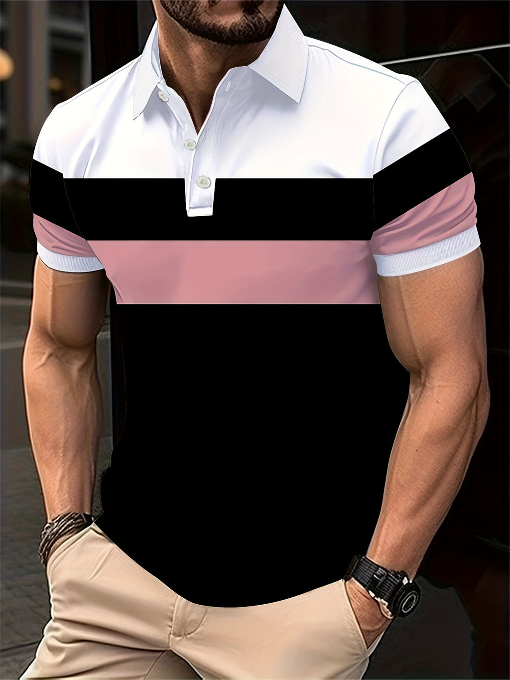 Men's Polo Shirt, Stand-Up Collar, Breathable