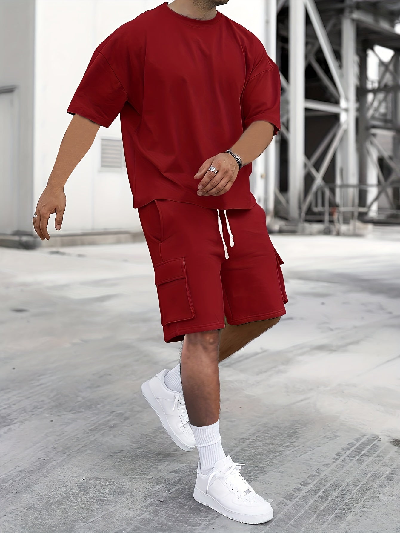 Men's Sport Shorts Set, Casual Two-Piece