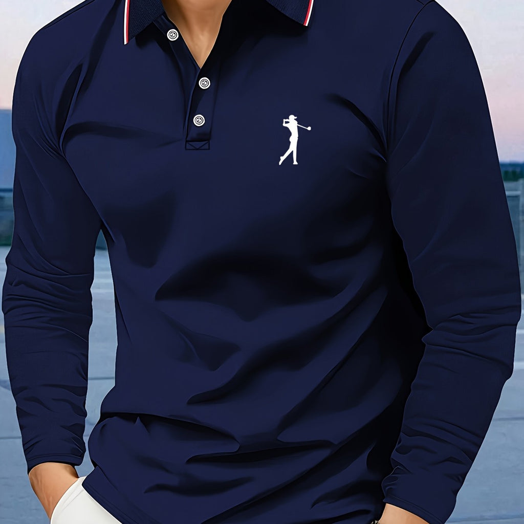 Men's Long-Sleeve Shirt, Printed, Collared Breathable