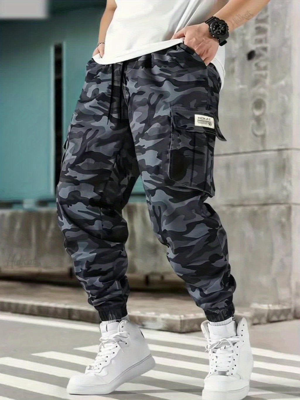 Men's Camo Cargo Pants, Heavy-Duty, Belt-Loop Outdoor