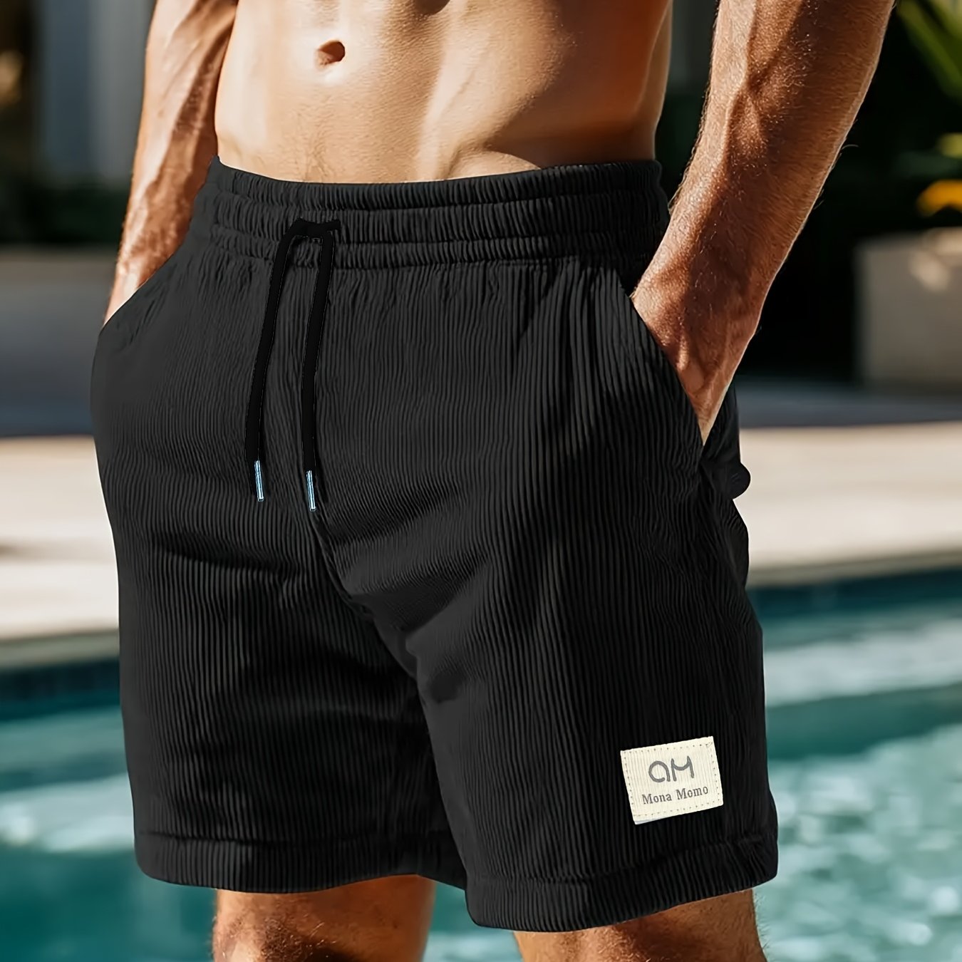 Men's Corduroy Shorts, Drawstring Casual