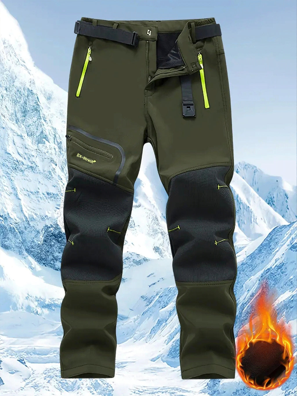 Men's Cargo Pants, Zippered Pockets, Insulated