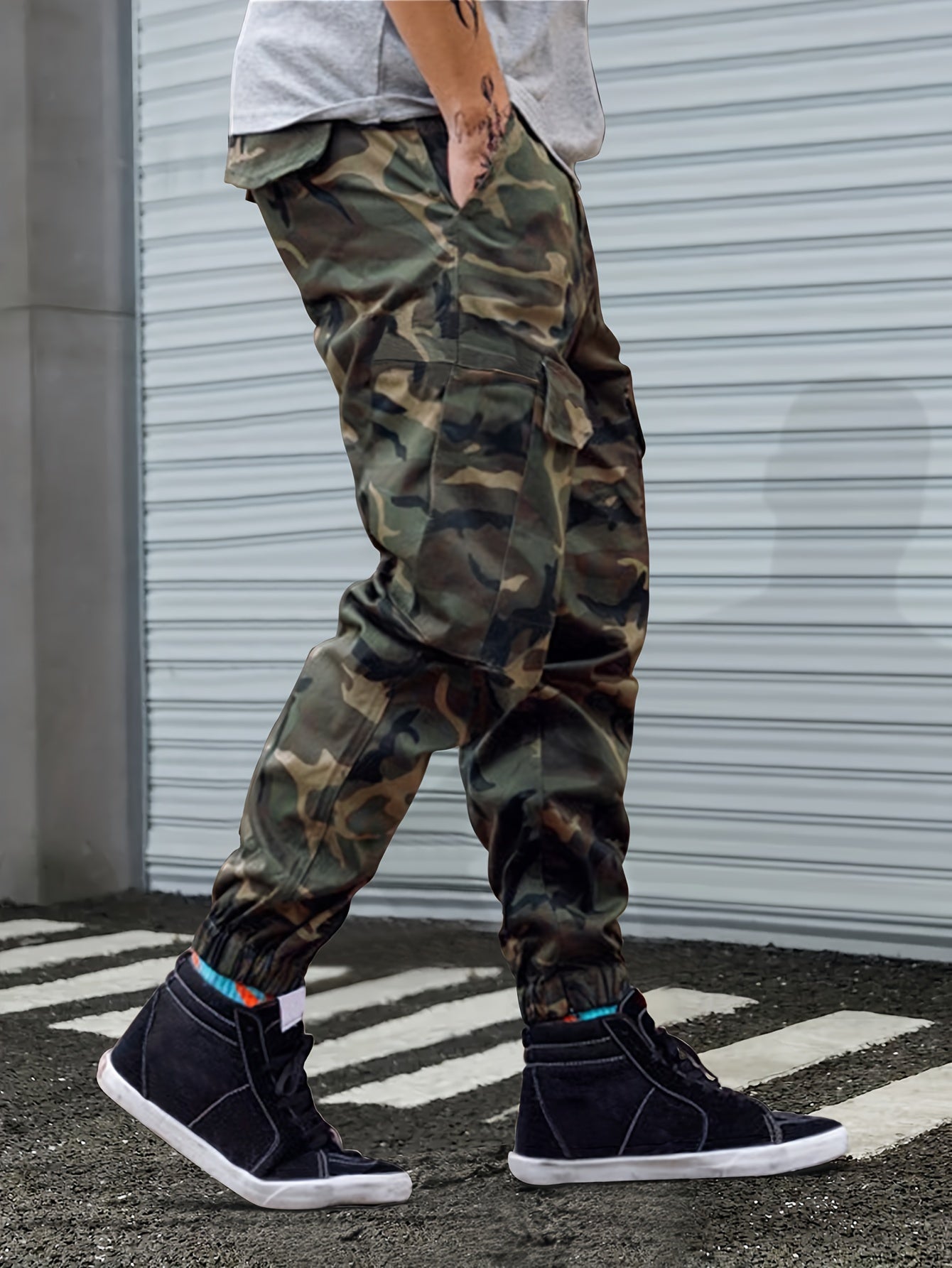 Men's Camo Cargo Pants, Comfort Fit, Drawstring