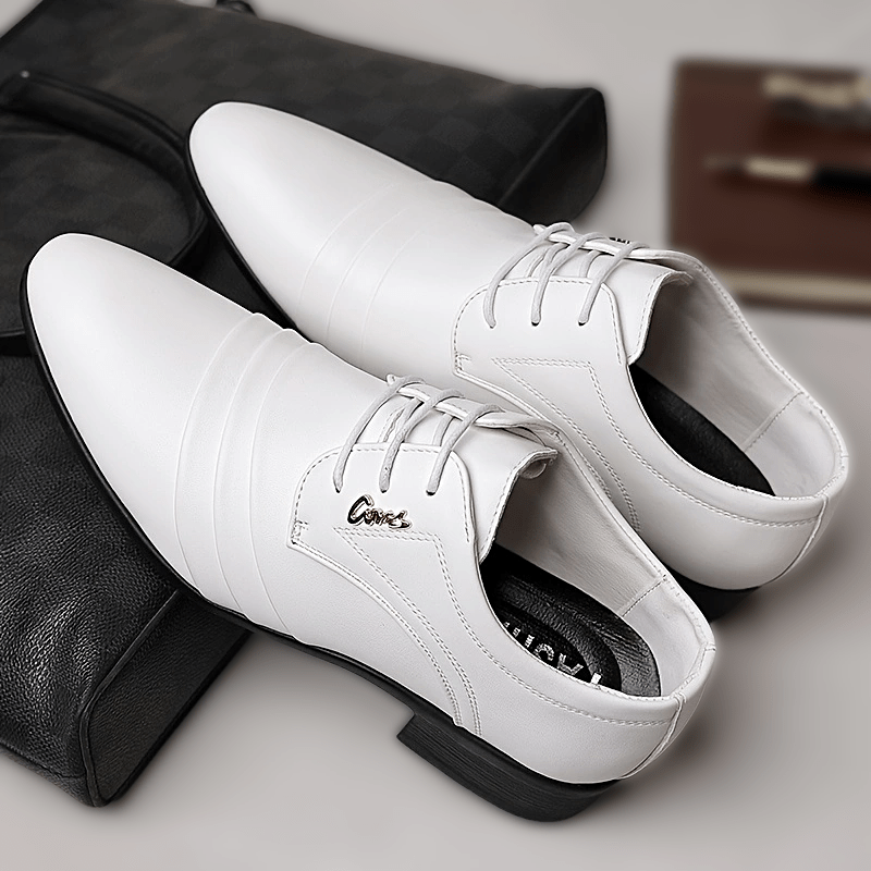 Men's Wedding Dress Loafers, Pointed-Toe White