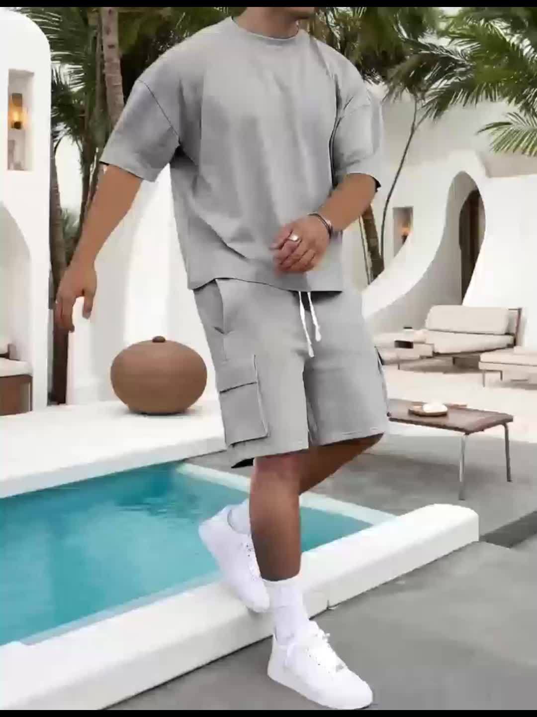 Men's Sport Shorts Set, Casual Two-Piece