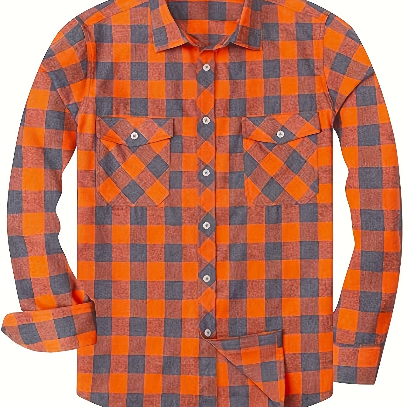 Men's Flannel Plaid Shirt, Long-Sleeve Casual