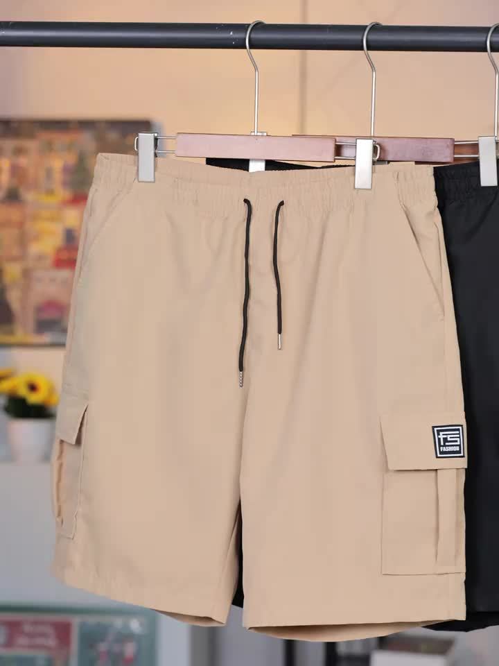 Men's Cargo Shorts, Loose Athletic Mid-Length, Summer Casual