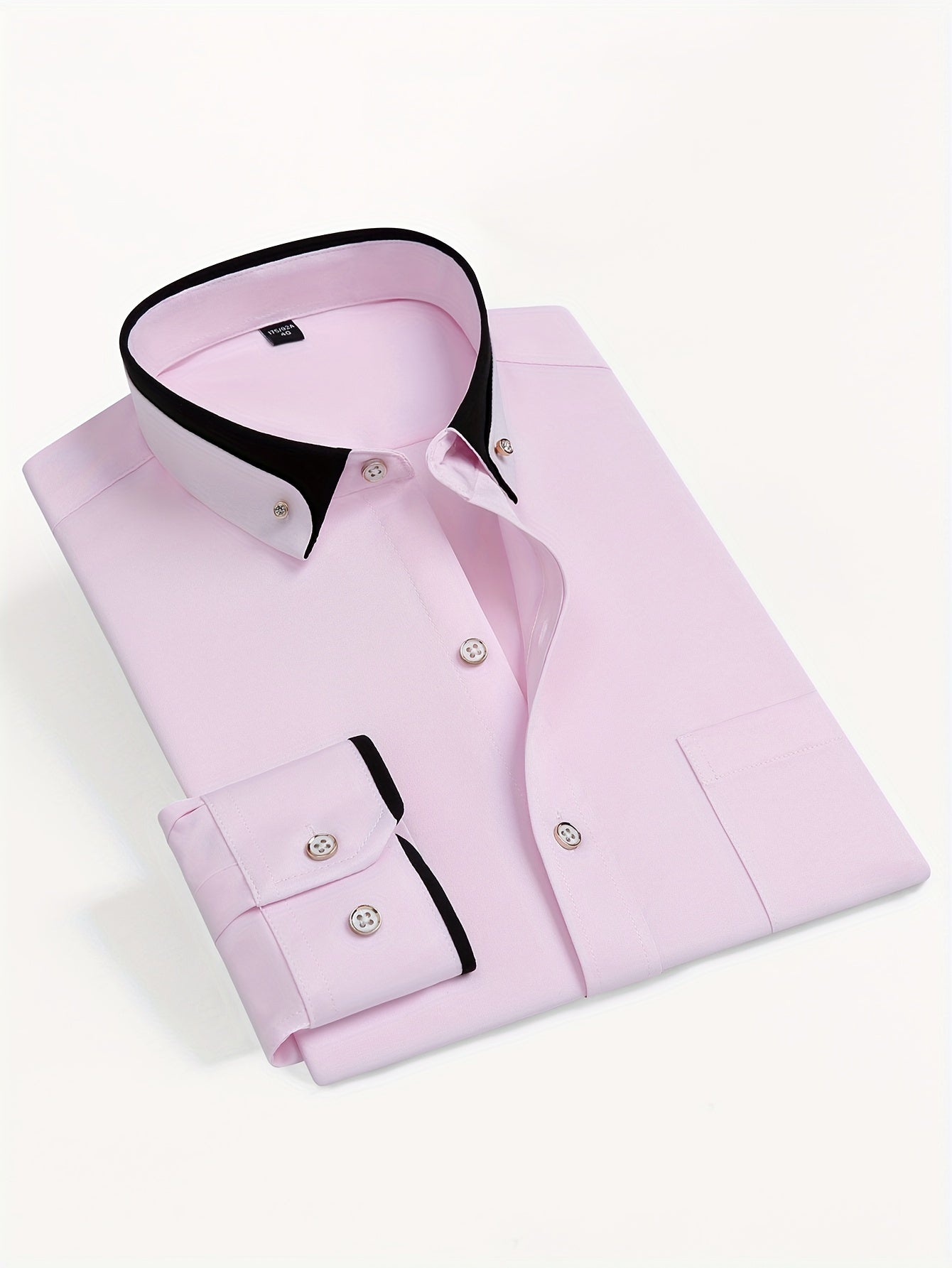 Men's Long-Sleeve Shirt, Color-Block, Stretch Dress