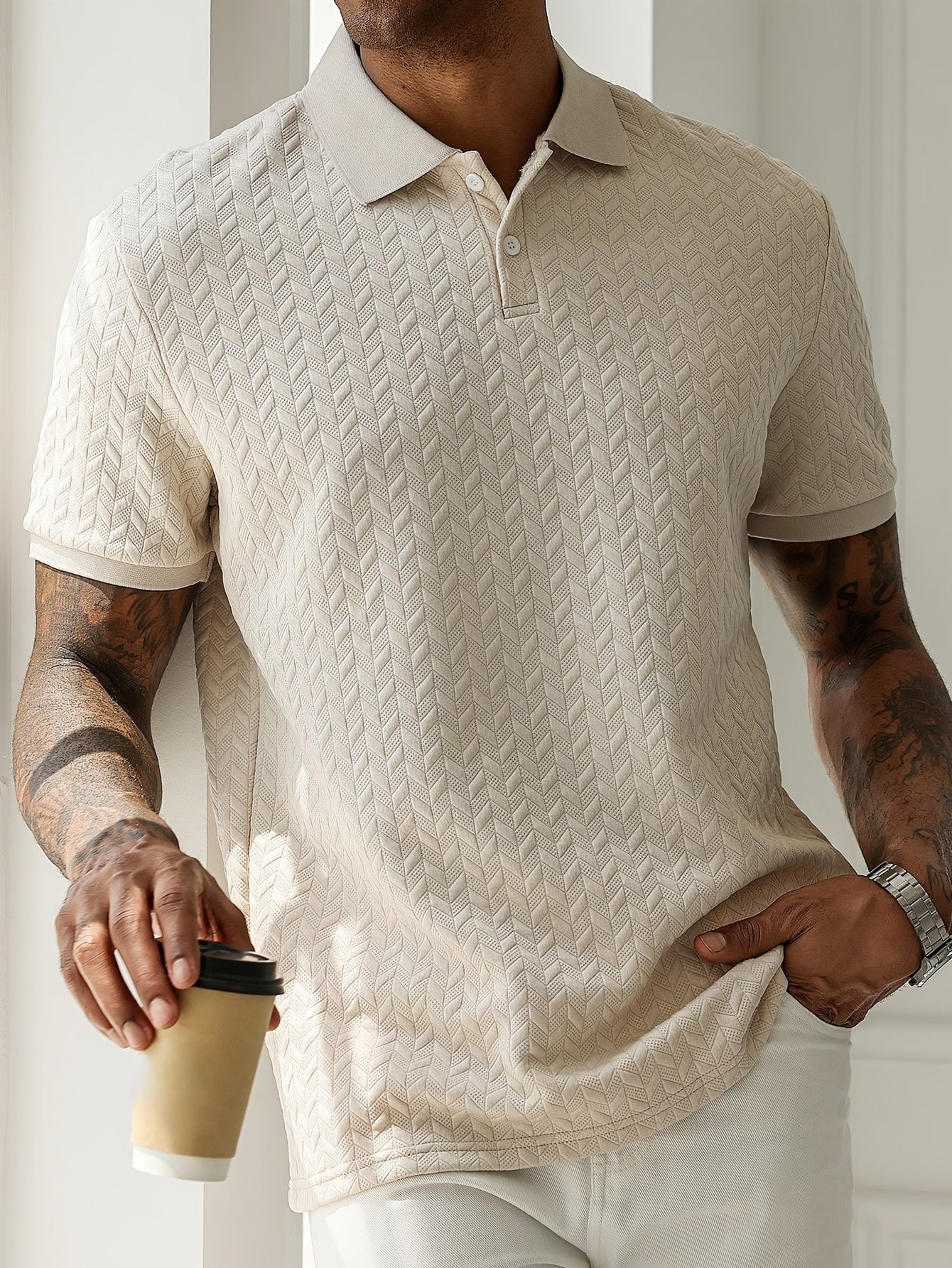 Men's Short-Sleeve Shirt, Casual Solid