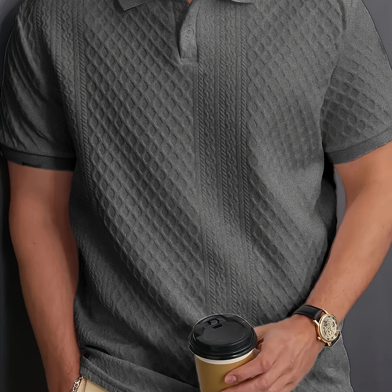 Men's Polo Shirt, Knit Collar, Business Casual