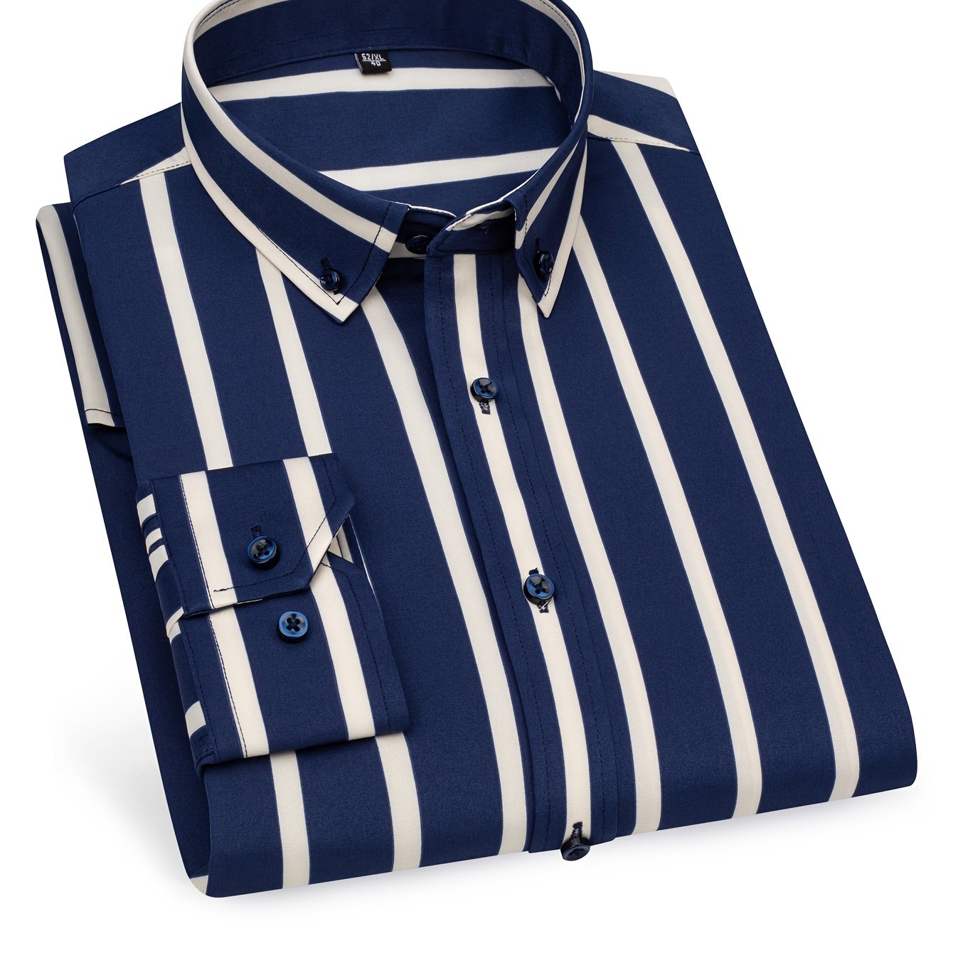 Men's Long-Sleeve Shirt, Vertical Stripe, Slim Dress
