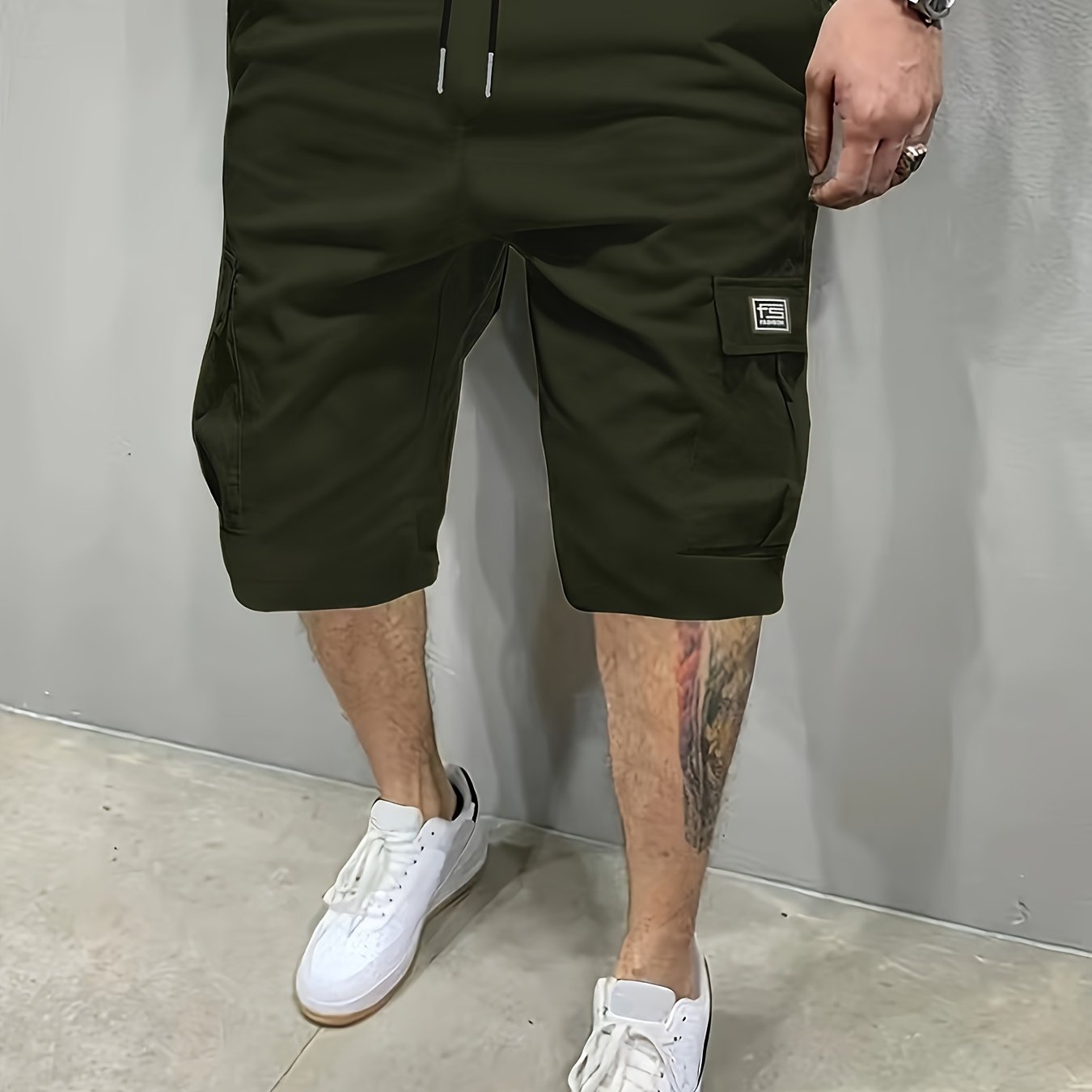 Men's Cargo Shorts, Loose Athletic Mid-Length, Summer Casual