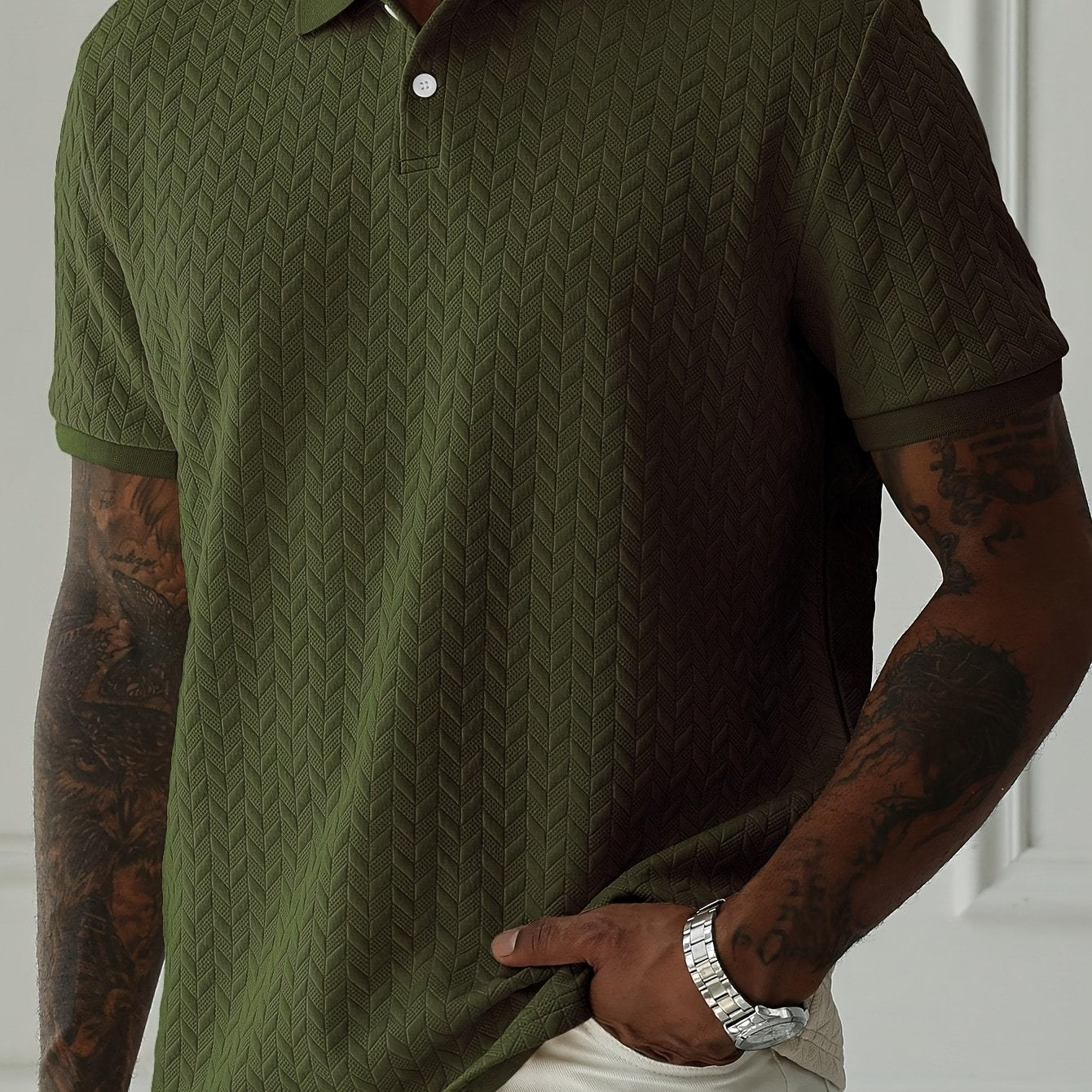 Men's Short-Sleeve Shirt, Casual Solid