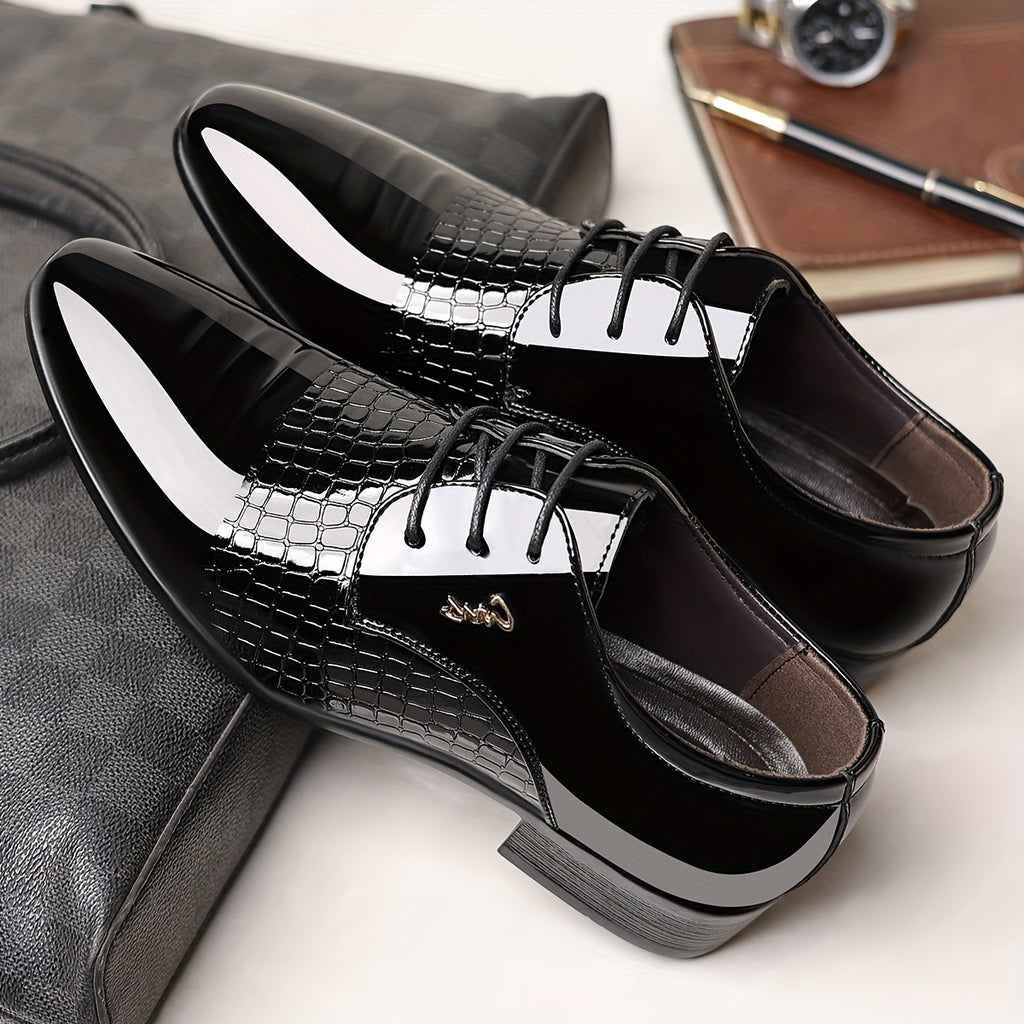 Men's Lace-Up Pointed-Toe Dress Loafers, British Style