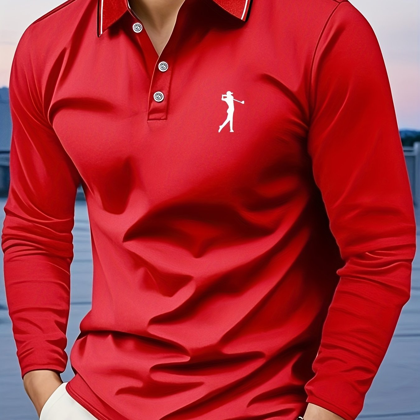 Men's Long-Sleeve Shirt, Printed, Collared Breathable