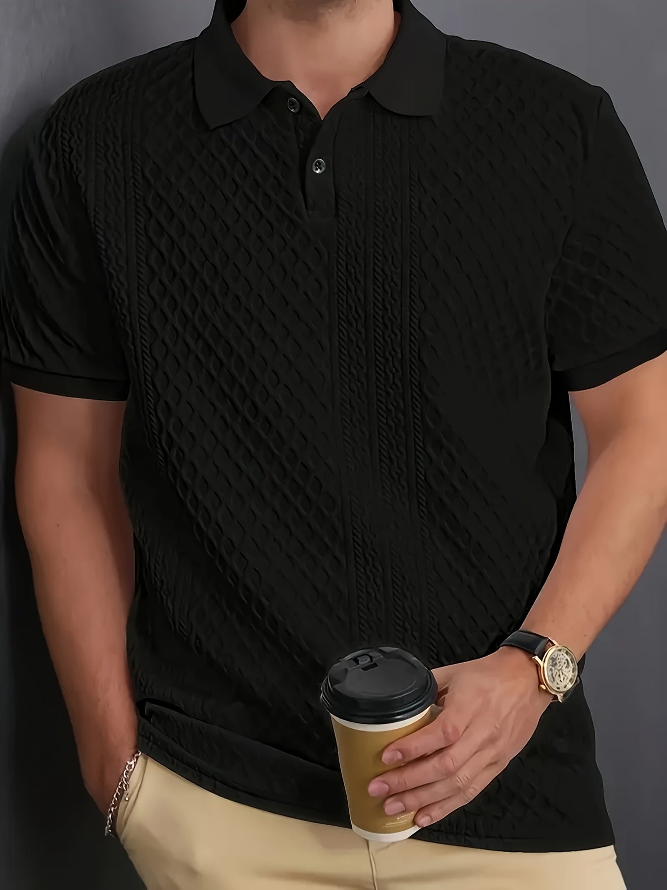 Men's Polo Shirt, Knit Collar, Business Casual
